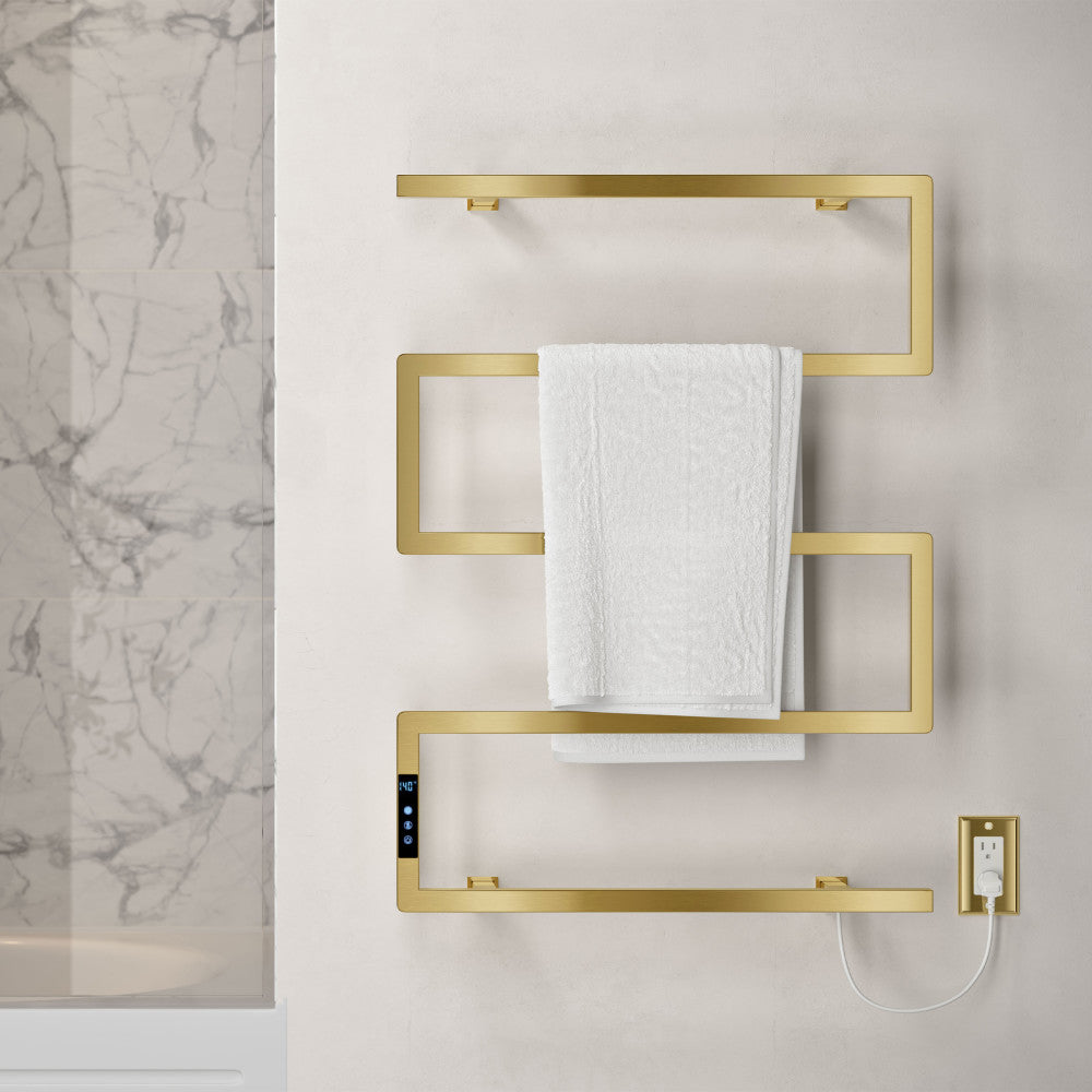 Voltaire 5-Bar Electric Towel Warmer in Brushed Gold