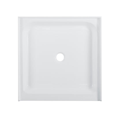 Voltaire 36" x 36" Acrylic White, Single-Threshold, Center Drain, Shower Base