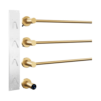 Claire 3-Bar Electric Towel Warmer in Brushed Gold