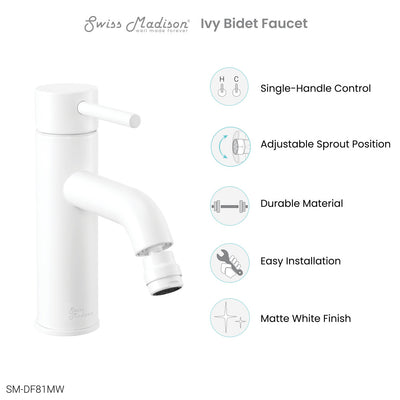 Ivy Bidet Faucet in Matte White