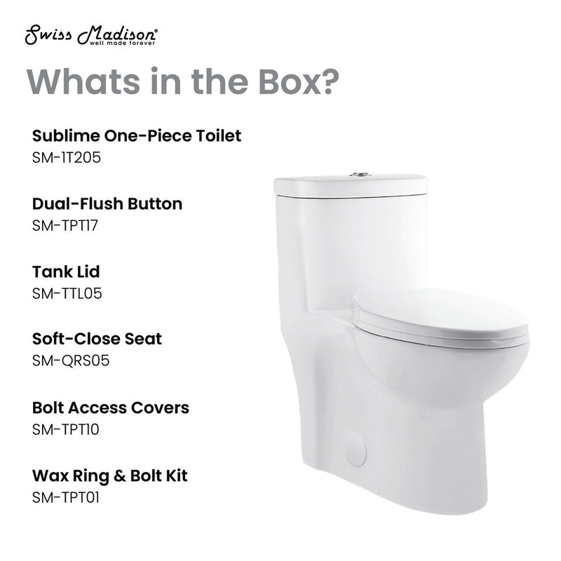 Sublime One-Piece Elongated Toilet Dual-Flush 1.1/1.6 gpf