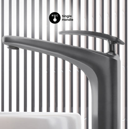 Sublime Single Hole, Single-Handle, High Arc Bathroom Faucet in Gunmetal Gray