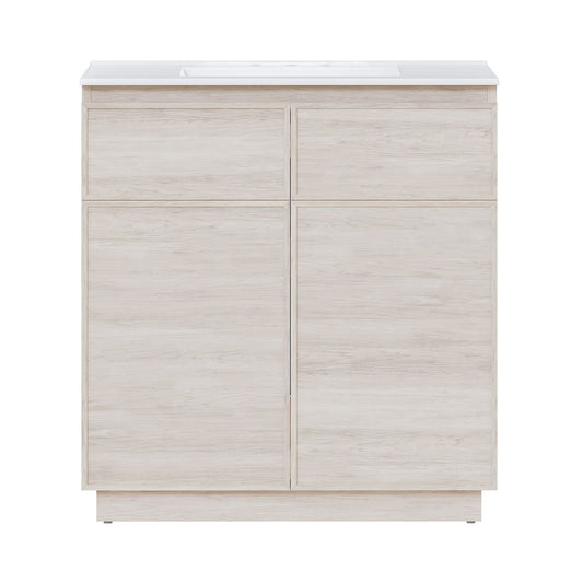 St. Tropez 36" Freestanding Bathroom Vanity in White Oak with 3-Hole Widespread Sink Top