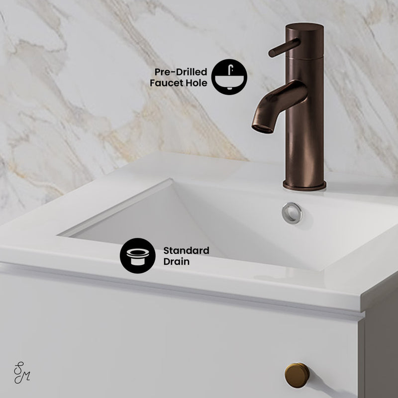 Manoir 18" Bathroom Vanity in White