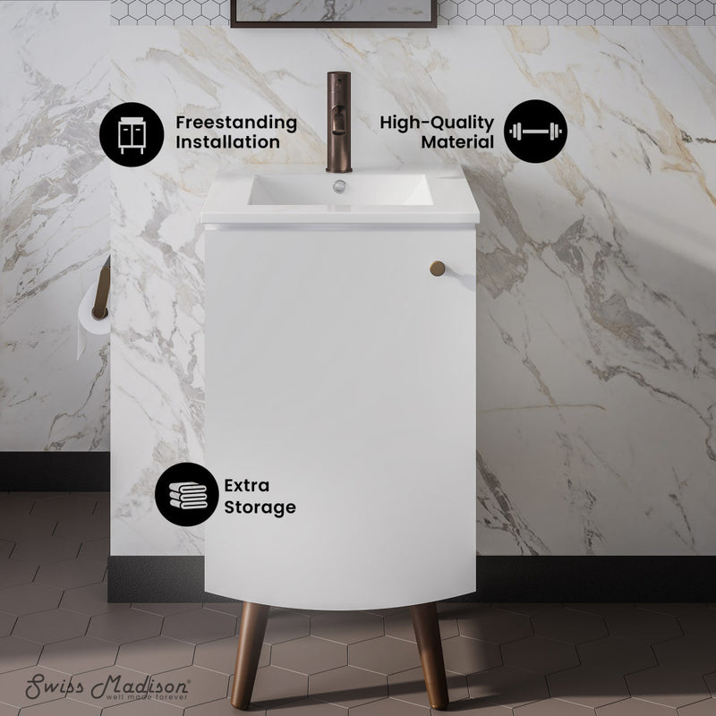 Manoir 18" Bathroom Vanity in White