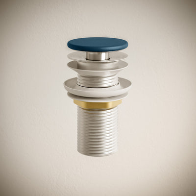 Lisse Concrete Bathroom Sink Non-Overflow Pop Up Drain in Matte Royal Blue