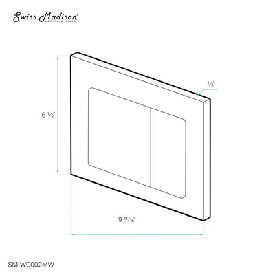 Wall Mount Dual Flush Actuator Plate with Square Push Buttons in Matte White