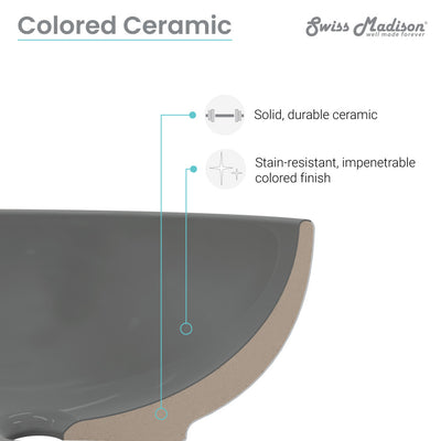Classe 16 Color Ceramic Sink in Matte Grey