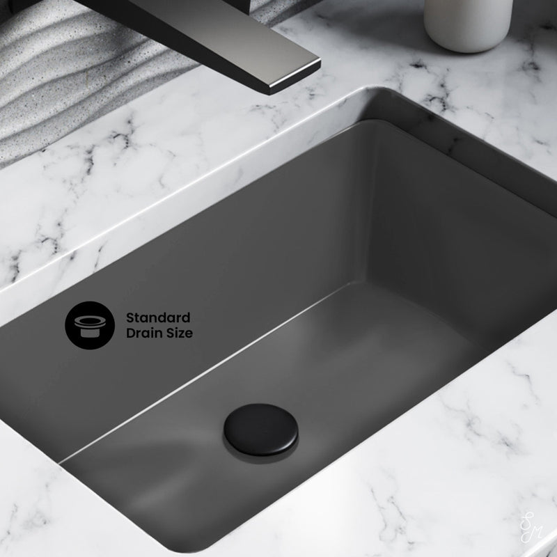 Voltaire 21" Rectangular Ceramic Undermount Bathroom Sink in Matte Gray