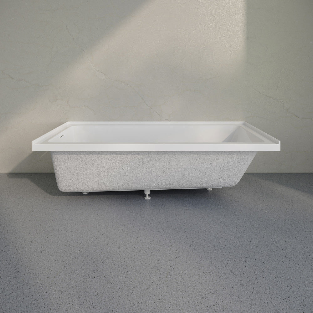 Voltaire 60 x 36 Left Drain Soaking Alcove Bathtub in Glossy White with Integrated Overflow, Drain Included