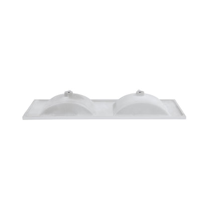48" 3-Hole Centerset Double Basin Vanity Sink Top in Glossy White