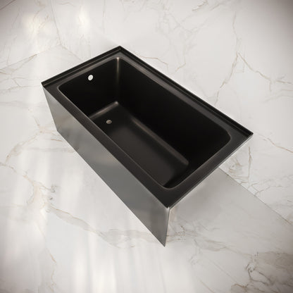 Voltaire 54 x 30 Skirted Left Drain Soaking Apron Bathtub in Glossy Black