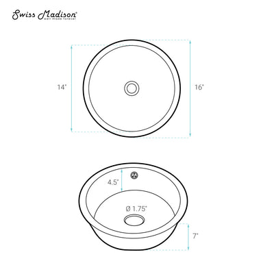 Monaco 16" Ceramic Undermount Bathroom Sink in Matte Black