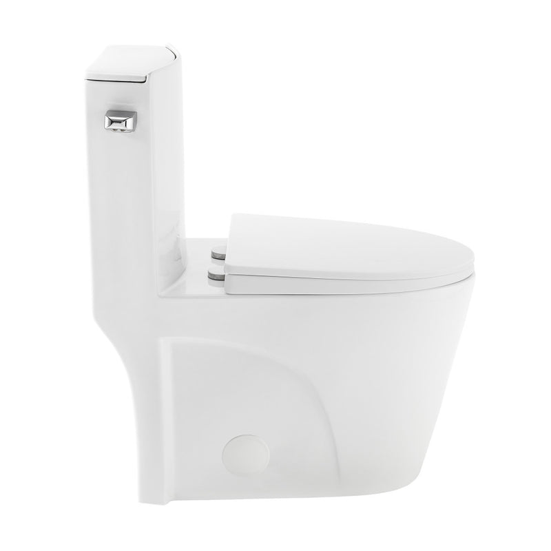 St. Tropez One-Piece 14" Rough-in 1.28 GPF Left Flush Elongated Toilet in Glossy White