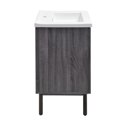 Classe 18" Freestanding Bathroom Vanity in Black Oak with Sink Top