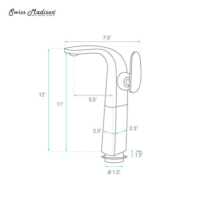 Chateau Single Hole, Single-Handle, High Arc Bathroom Faucet in Matte Black