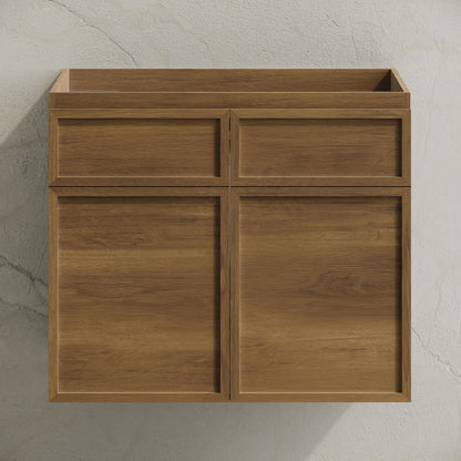 St. Tropez 24" Wall-Mounted Bathroom Vanity Cabinet without Top in Brown Oak
