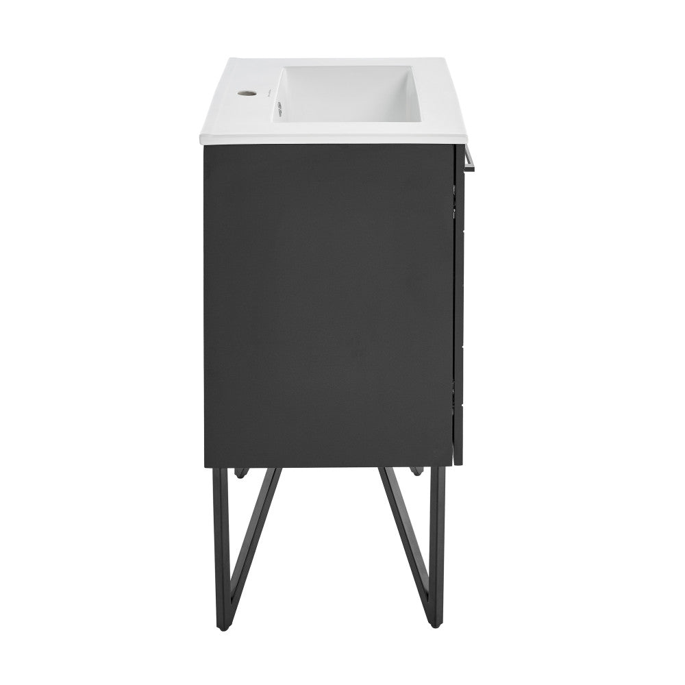 Annecy 24" Freestanding Bathroom Vanity in Phantom Black with Sink Top