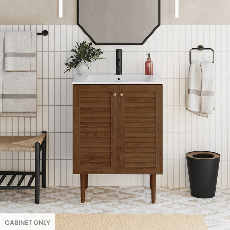 Bron 24" Freestanding Bathroom Vanity Cabinet without Top in Brown Oak