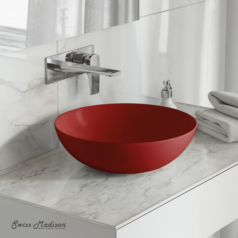 Classe 16 Ceramic Sink in Matte Red