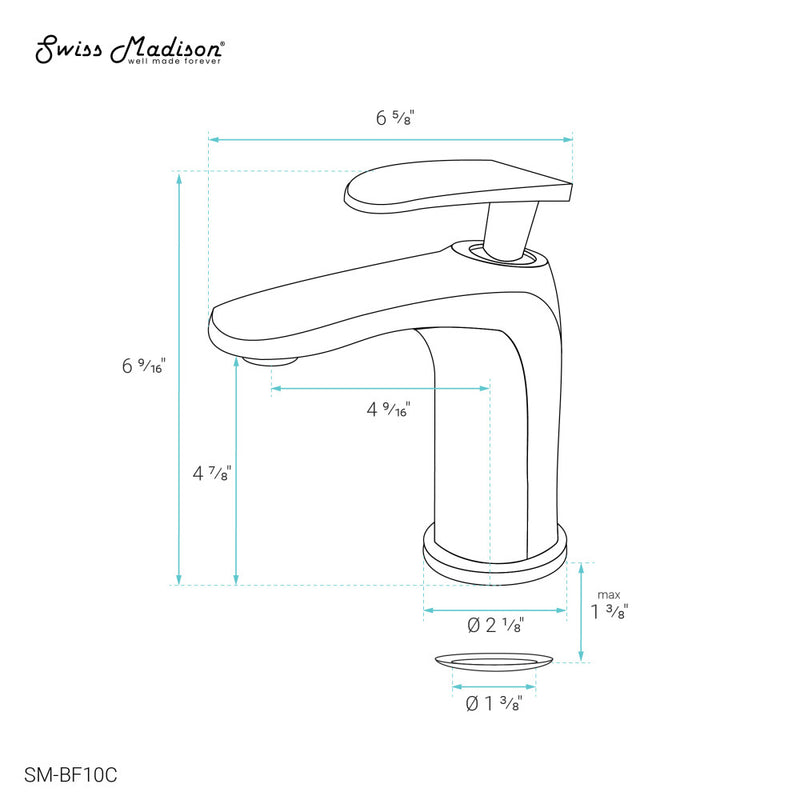 Sublime Single Hole, Single-Handle, Bathroom Faucet in Chrome