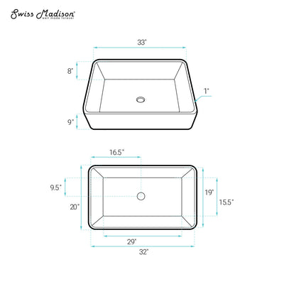 Elegance 33 x 20 Ceramic, Farmhouse Kitchen Sink