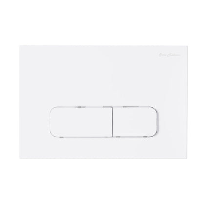 Carre Wall Mount Dual Flush Actuator Plate with Rectangle Push Buttons in Matte White