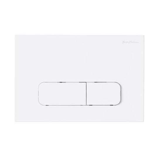 Carre Wall Mount Dual Flush Actuator Plate with Rectangle Push Buttons in Matte White