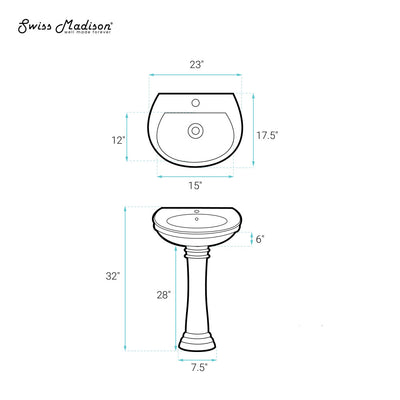 Santorini Two-Piece Pedestal Sink