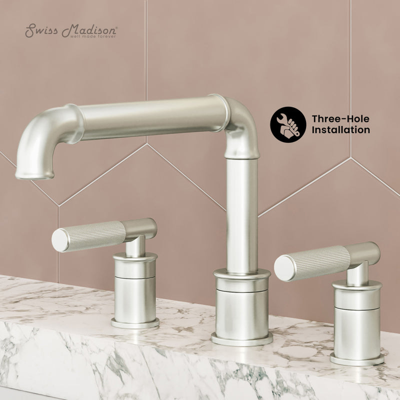 Avallon 8 in. Widespread, Sleek Handle, Bathroom Faucet in Brushed Nickel