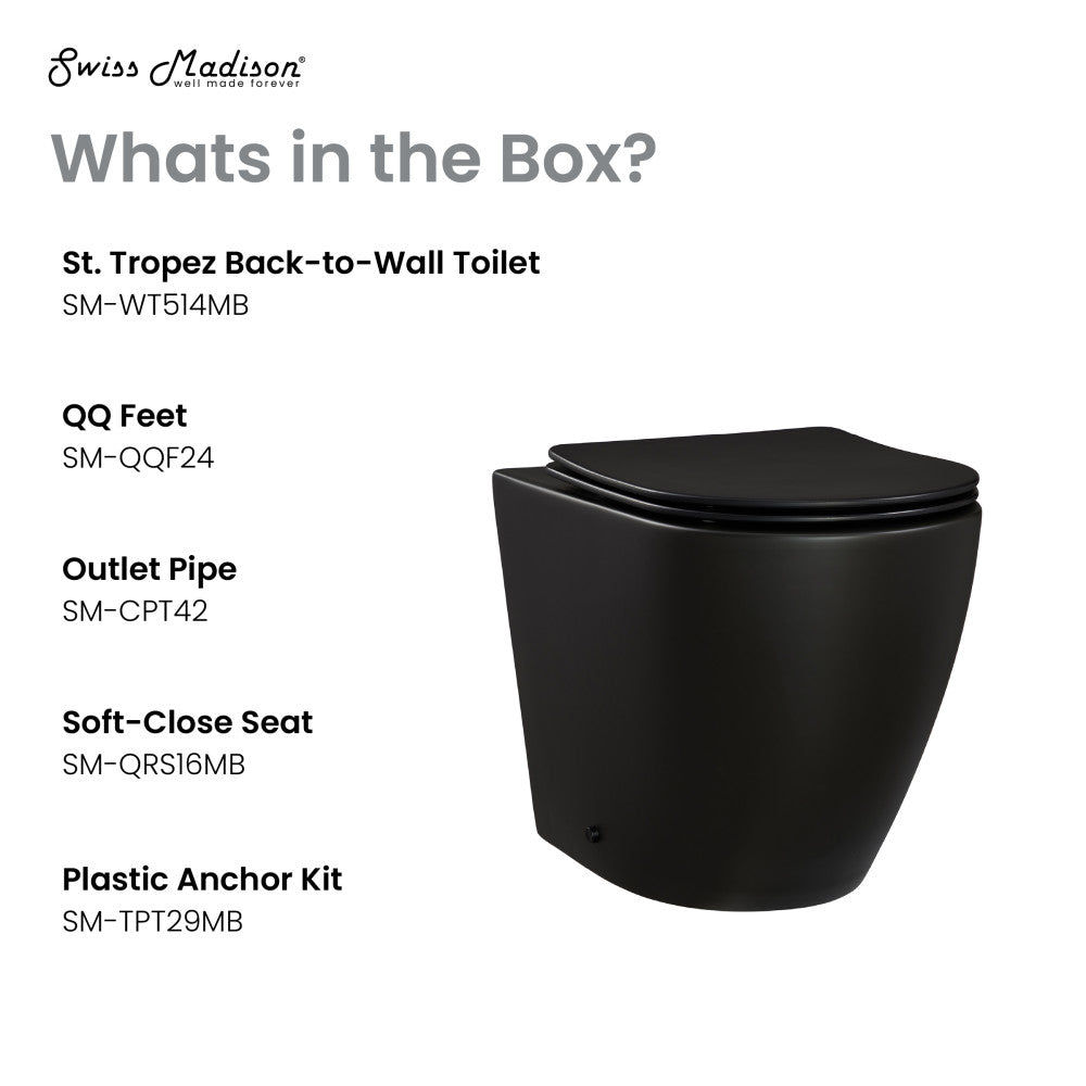 St. Tropez Back-to-Wall Elongated Toilet Bowl – Swiss Madison