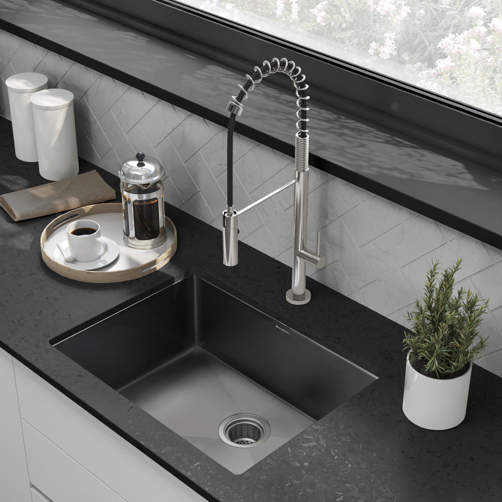 Rivage 23 x 18 Stainless Steel, Single Basin, Undermount Kitchen Sink, Black