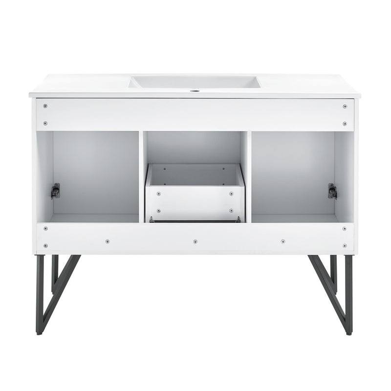 Annecy 48" Freestanding Bathroom Vanity in White with Sink Top