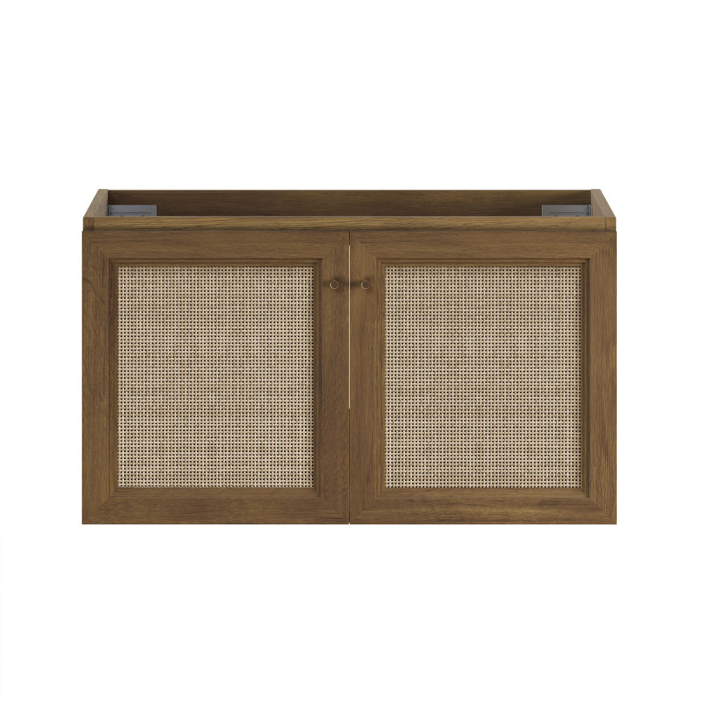 Classe 36" Wall-Mounted Bathroom Vanity in Brown Oak without Sink Top