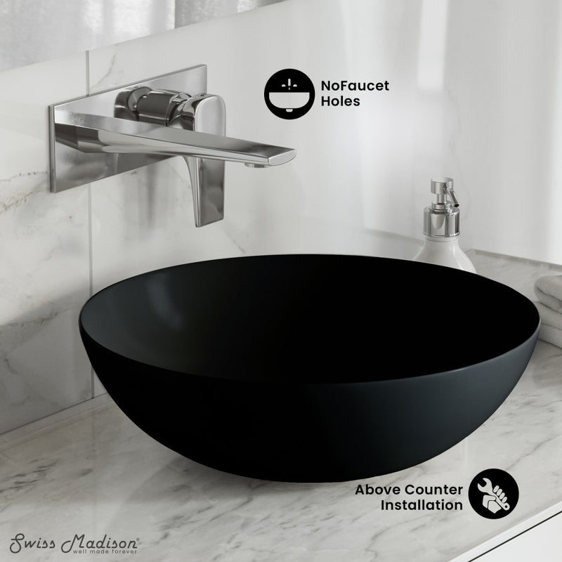 Classe 16 Color Ceramic Sink in Matte Black