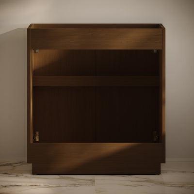 St. Tropez 36" Freestanding Bathroom Vanity Cabinet without Top in Brown Oak