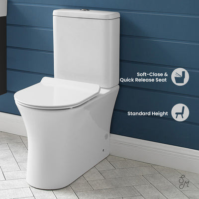 Calice Two-Piece Elongated Rear Outlet Toilet Dual-Flush 1.1/1.6 gpf