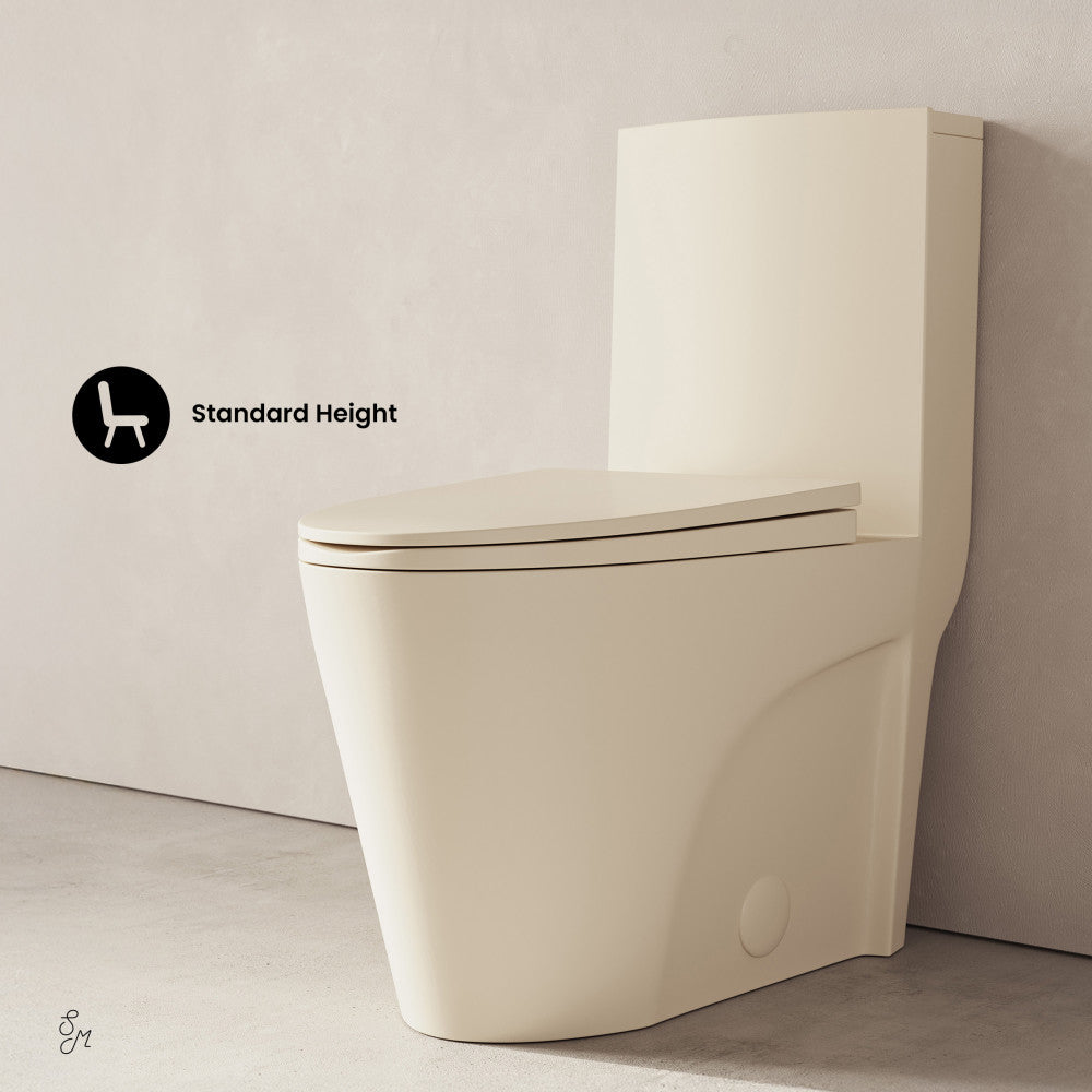 St. Tropez One-Piece 12" Rough-in 1.1/1.6 GPF Dual Flush Elongated ADA Toilet in Matte Bisque