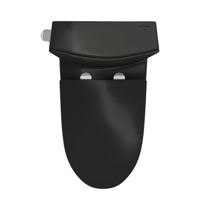 St. Tropez One-Piece 10" Rough-in 1.28 GPF Left-Hand Flush Elongated Toilet in Glossy Black