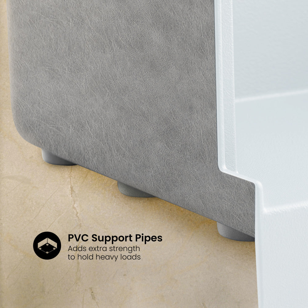 Aquatique 60" x 32" Single Threshold Shower Base With Right Hand Drain and Integral Left Hand Seat in White