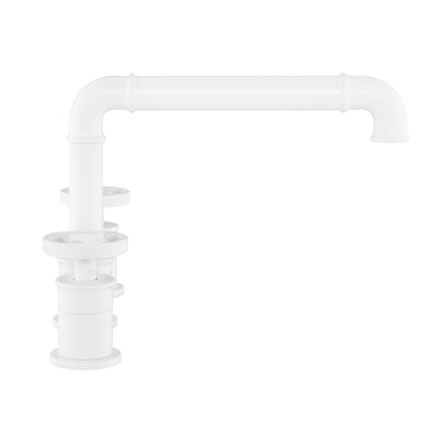 Avallon 8 in. Widespread, 2-Handle Wheel, Bathroom Faucet in Matte White