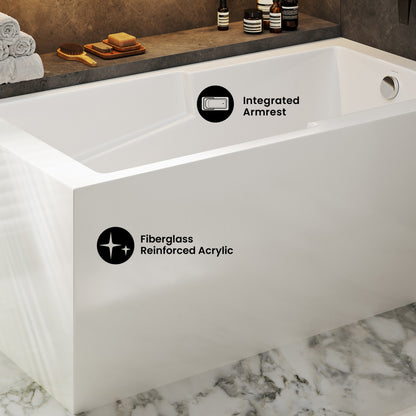 Voltaire 60 x 32 Right Hand Drain Drain Alcove Tub with Corner Apron