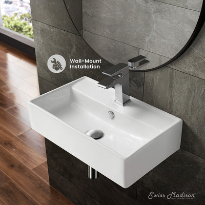 Claire 22" Rectangle Wall-Mount Bathroom Sink