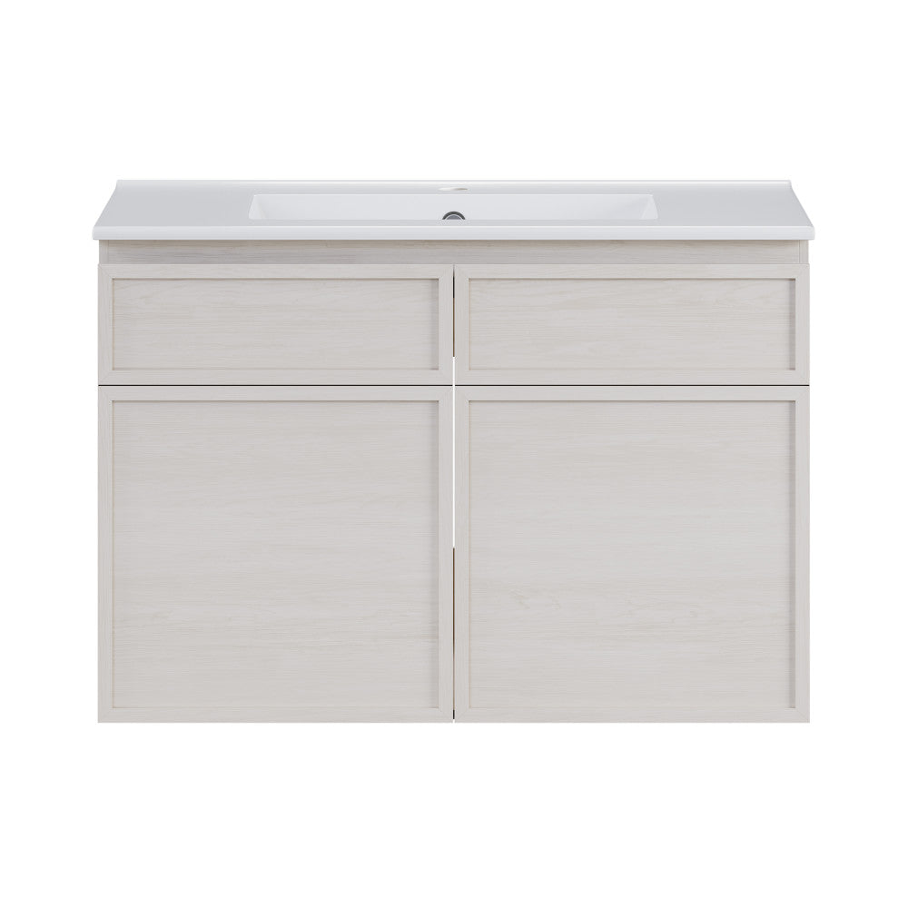 St. Tropez 30" Wall-Mounted Bathroom Vanity in White Oak with Sink Top