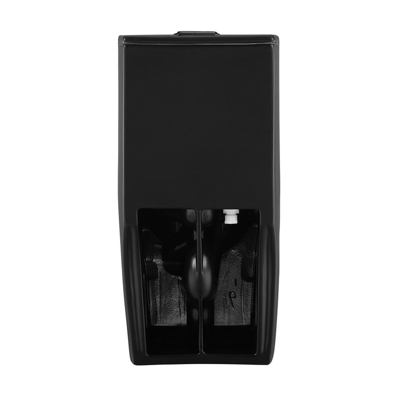 St. Tropez One Piece Elongated Toilet Dual Vortex™ Flush in Matte Black, Black Hardware 1.1/1.6 gpf