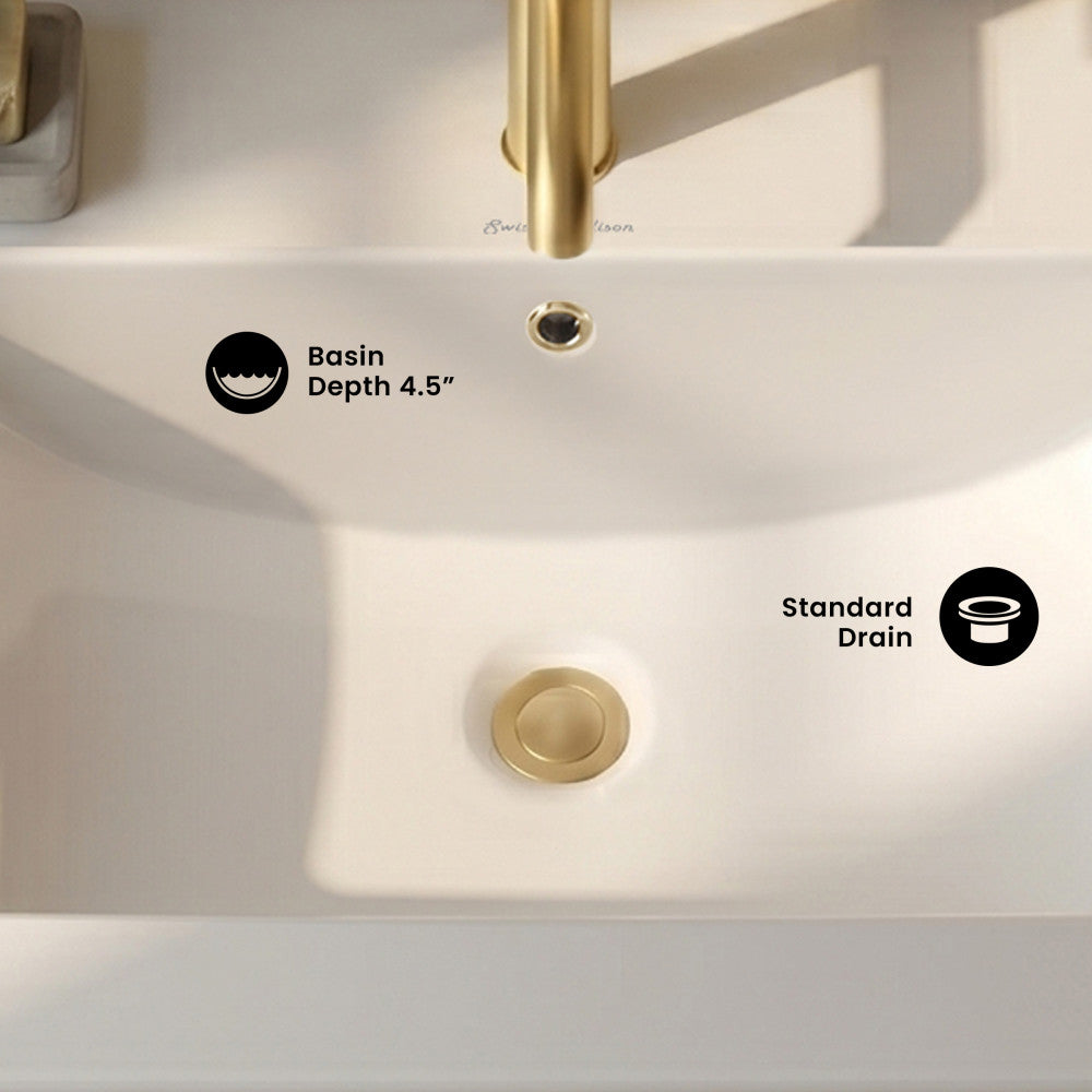 24" Ceramic Vanity Top with Single Faucet Hole