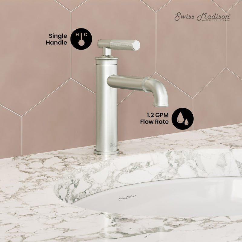 Avallon Single Hole, Single-Handle Sleek, Bathroom Faucet in Brushed Nickel