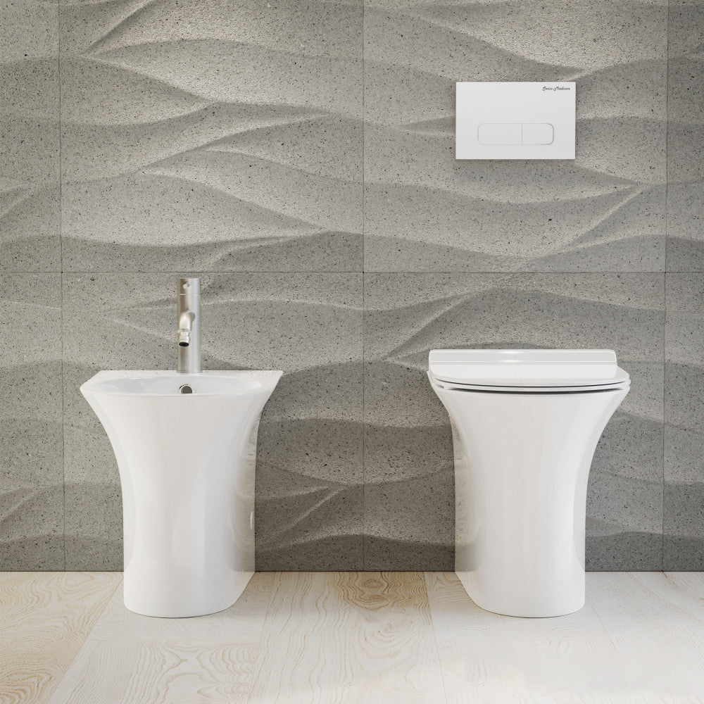 Cascade Floor Mount Classic Bidet in Glossy White