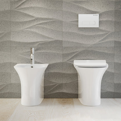 Cascade Floor Mount Classic Bidet in Glossy White