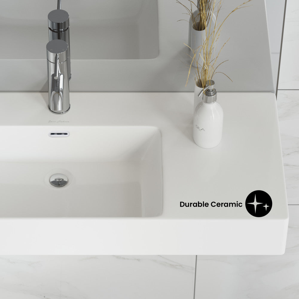St. Tropez 30" Rectangle Wall-Mounted Sink with Left Side Faucet Mount